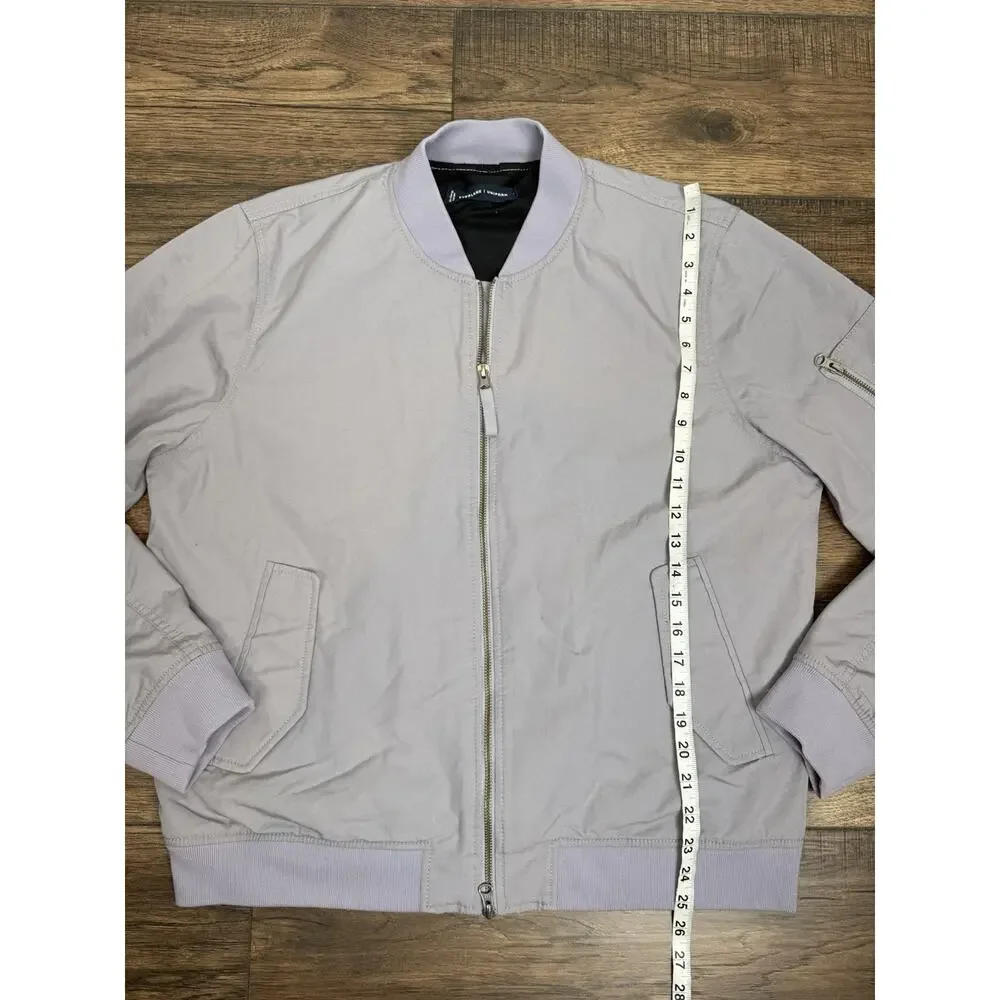 Everlane Jacket Mens Large Gray Uniform Bomber Full Zip Canvas Lined Casual